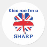 Personalized British Kiss Me I'm Sharp Sticker