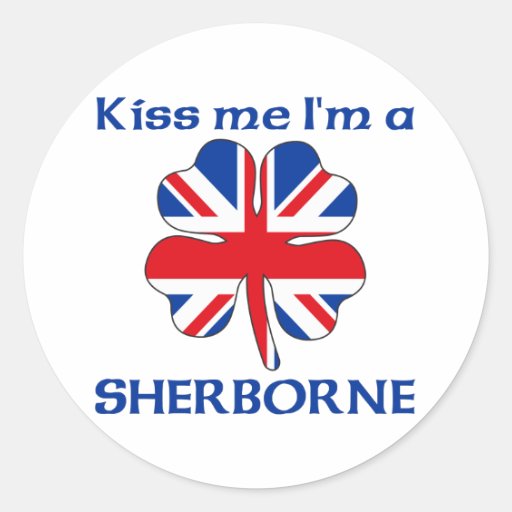Personalized British Kiss Me I'm Sherborne Round Stickers