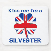Personalized British Kiss Me I'm Silvester Mouse Pad