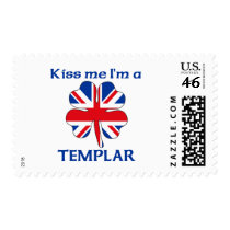 Personalized British Kiss Me I'm Templar postage by KissMeTshirts Personalized British Kiss Me I'm Templar postage
