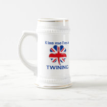 Personalized British Kiss Me I'm Twining mugs
