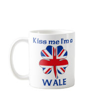 Personalized British Kiss Me I'm Wale mugs