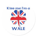 Personalized British Kiss Me I'm Wale stickers