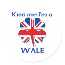 Personalized British Kiss Me I'm Wale stickers