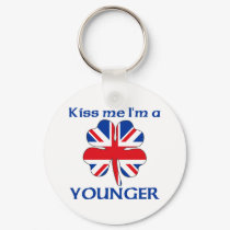 Personalized British Kiss Me I'm Younger keychains by KissMeTshirts Personalized British Kiss Me I'm Younger keychains