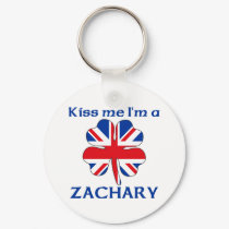 Personalized British Kiss Me I'm Zachary keychains by KissMeTshirts Personalized British Kiss Me I'm Zachary keychains