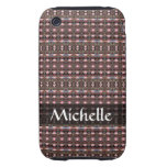 Personalized brown black art deco pattern casemate cases