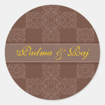 Personalized Brown Envelope Seal Sticker