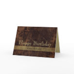 Personalized Brown/Gold Happy Birthday Masculine cards