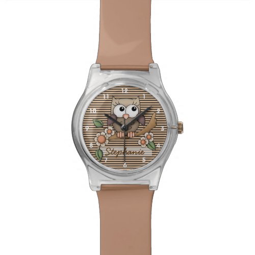 Personalized Brown Owl Watch