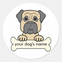 Personalized Bullmastiff Round Sticker
