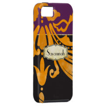 Personalized Burnt Orange Antique Scroll Work iPhone 5 Covers