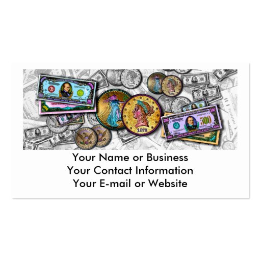 Personalized Business Cards - Big Coin Pop Art (front side)