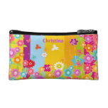 personalized Butterflies and flowers cosmetics bag Cosmetic Bag