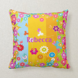 Personalized Butterflies and Flowers Throw Pillows
