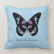 Personalized Butterfly American MoJo Pillow throwpillow