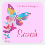 Personalized Butterfly Bookplate Sticker