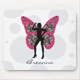 Personalized Butterfly Girl Mousepad mousepad