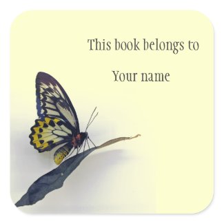 Personalized Butterfly Sticker Bookplate