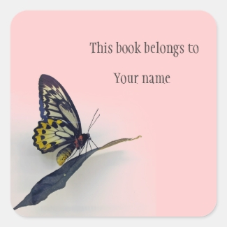 Personalized Butterfly Sticker Bookplate