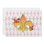 Personalized Cajun Crawfish Fleur de Lis Invite