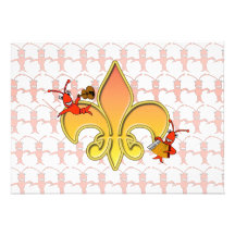 Personalized Cajun Crawfish Fleur de Lis Invite