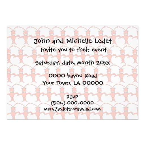 Personalized Cajun Crawfish Fleur de Lis Invite