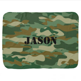 Personalized camouflage color pattern baby blanket