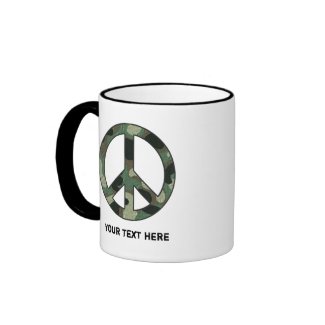 Personalized Camouflage Peace Sign Mug mug