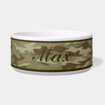 Personalized  Camouflage Pet Bowl Dog Water Bowl