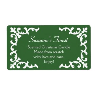 Personalized Candle or Canning Jar Green Label label