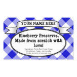 Personalized Canning Jar Label, Blue Gingham Jam Rectangular Sticker