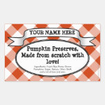 Personalized Canning Jar Label, Orange Gingham stickers