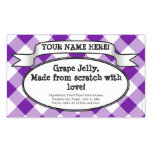 Personalized Canning Jar Label, Purple Gingham Jam Rectangular Stickers