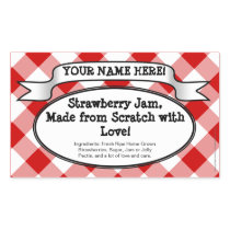 Personalized Canning Jar Label, Red Gingham Jelly Rectangle Sticker