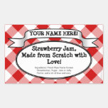 Personalized Canning Jar Label, Red Gingham Jelly stickers