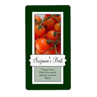 Personalized Canning Jar Label, Tomato label