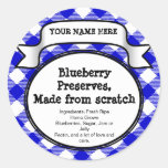 Personalized Canning Jar/Lid Label, Blue Gingham stickers
