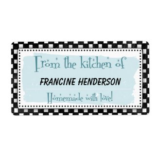 Personalized Canning Labels - black & white retro label