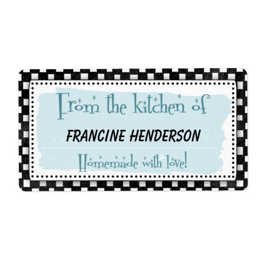 Personalized Canning Labels - black & white retro