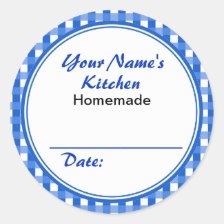Personalized Canning Labels Round Sticker Blue