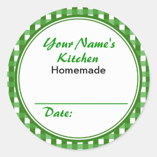 Personalized Canning Labels Round Sticker Green