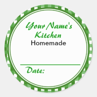 Personalized Canning Labels Round Sticker Green
