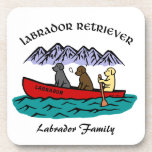 Personalized Canoe Adventure Labradors Beverage Coasters
