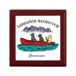 Personalized Canoe Adventure Labradors Trinket Box