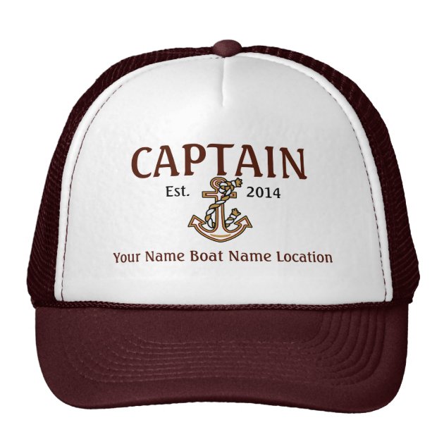 Personalized Captain Hat Year Name 