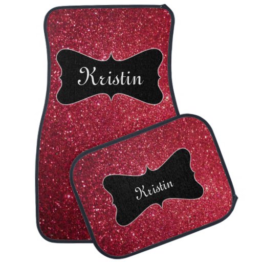 Personalized Car Mats, Red Glitter Name Mats Car Zazzle
