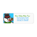 Personalized Cartoon Snowman Return Address Labels labels