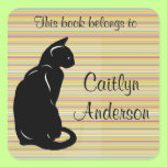 Personalized Cat Bookplate Sticker stickers