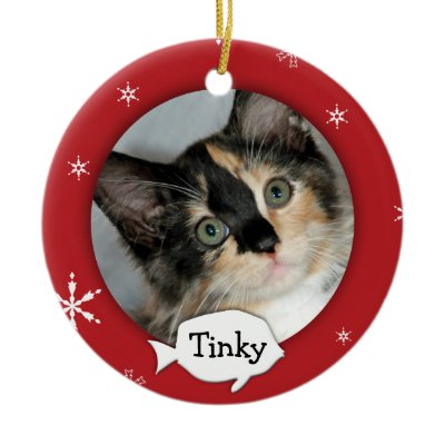 Personalized Cat/Pet Photo Holiday Christmas Ornaments